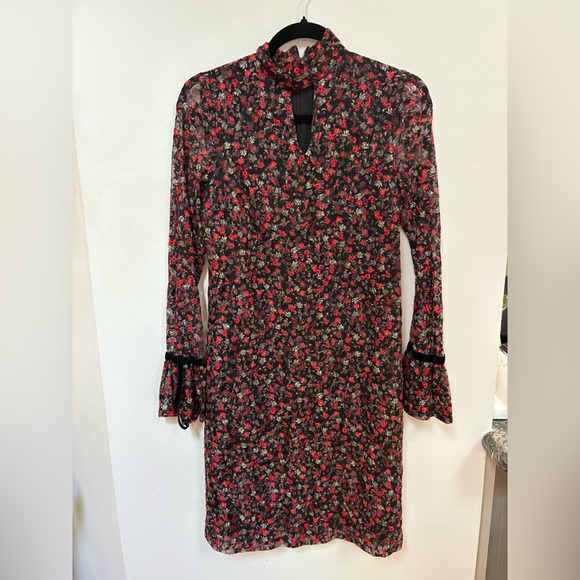 Vintage Libby Edelman black floral dress size XS - Picture 2 of 4